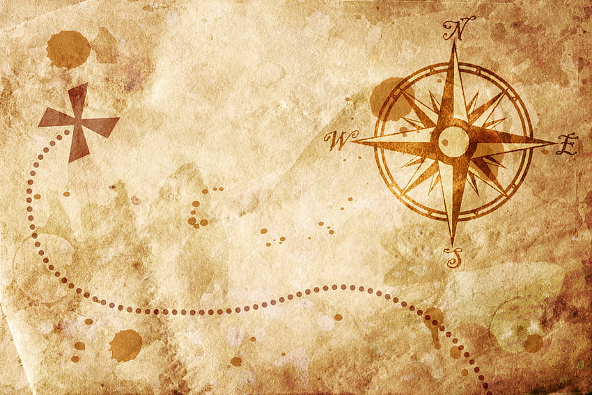 古い宝の地図、古い海賊の地図 高画質の壁紙