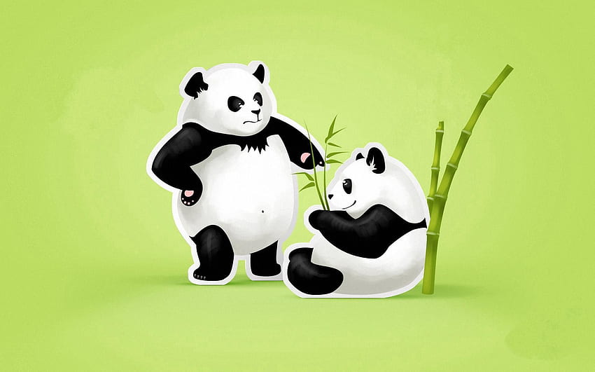 Panda, Vektor, Pasangan, Pasangan, Ancaman, Pertengkaran Wallpaper HD