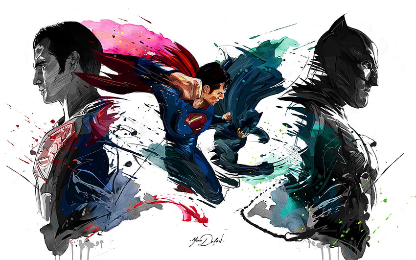 batman vs superman, , szkic, , ultra 16:10, panoramiczny, , tło, 8863, Batman Drawing Tapeta HD