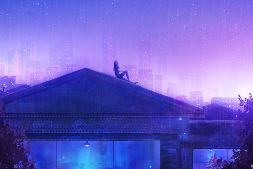 Anime Scenery Roof Top, 2256X1504 Anime HD wallpaper