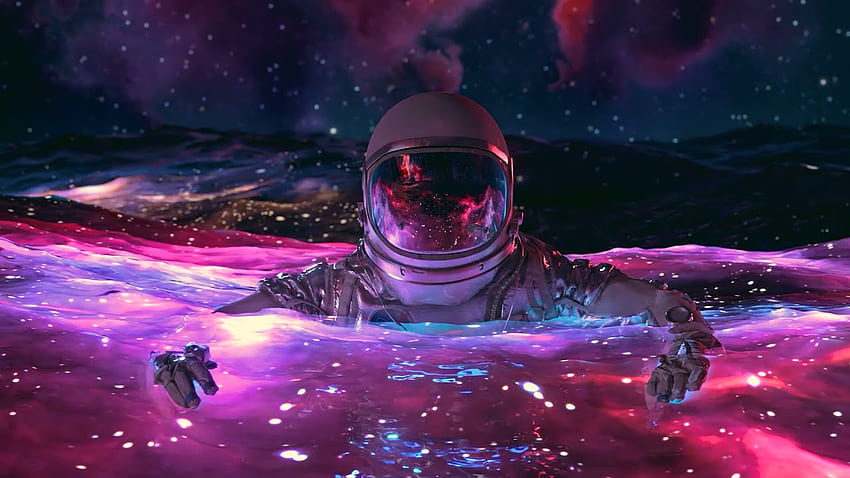 Unoszący się w kosmosie, astronauta unoszący się w kosmosie Tapeta HD