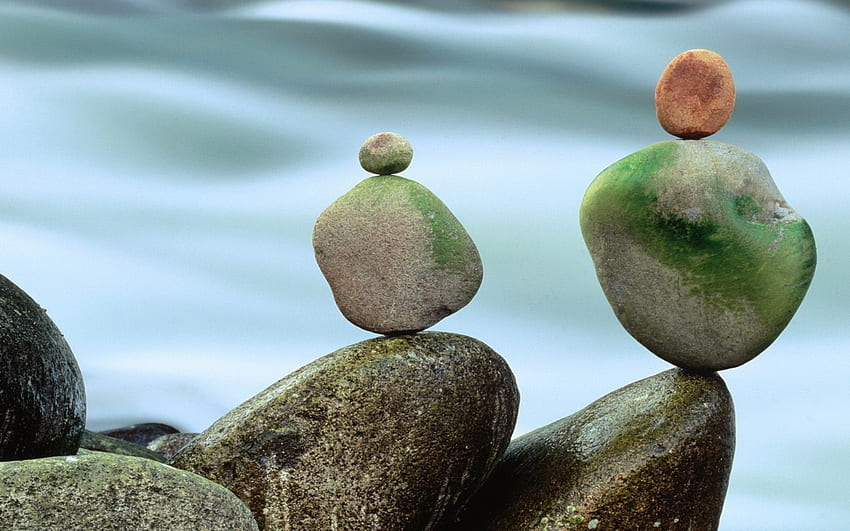 Stones, pebbles, river, beach HD wallpaper
