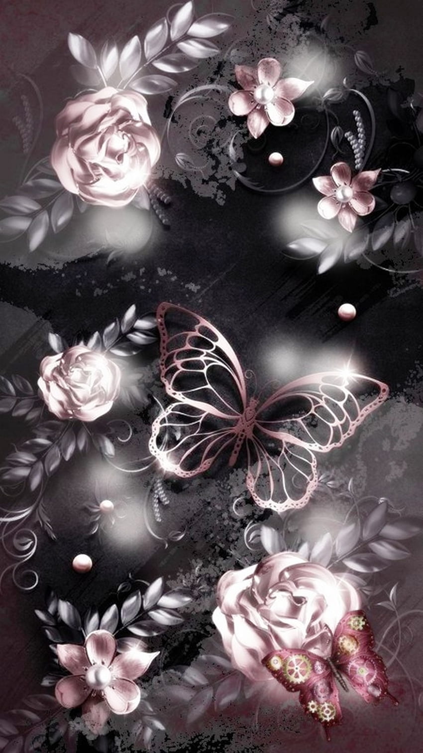 Pink Roses, petal, butterfly HD phone wallpaper | Pxfuel