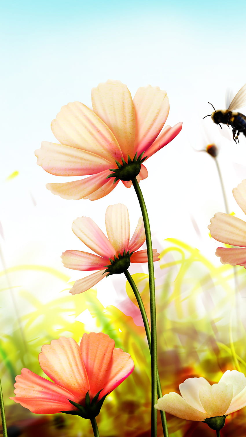 Bunga, , , , musim semi, seni, Alam, Bunga Vertikal wallpaper ponsel HD