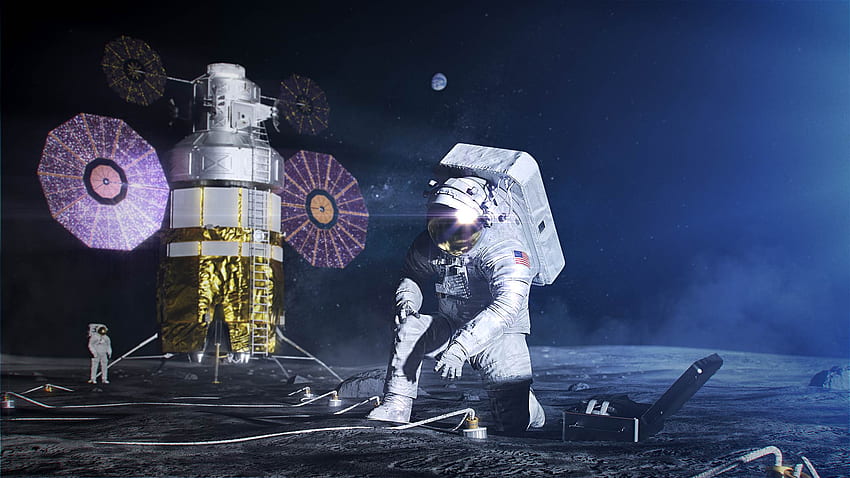 NASA, 달에서 화성까지 우주복을 강조하는 이벤트에 미디어 초대, NASA 달 우주 비행사 HD 월페이퍼