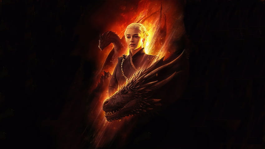 Casa Targaryen, Il Trono di Spade, Fiamme, Drago, Opera d'arte - Daenerys Targaryen Il Trono di Spade Sfondo HD
