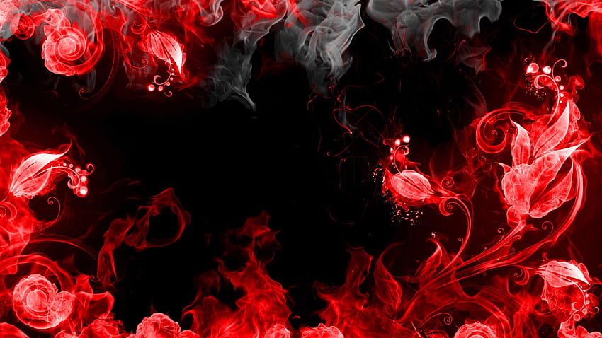 abstracción, rojo, humo, negro fondo de pantalla