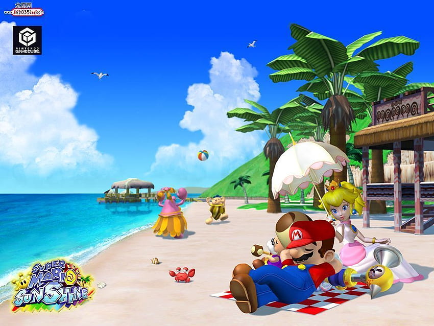 Mario Sunshine - Strand - Super Mario Bros. HD-Hintergrundbild