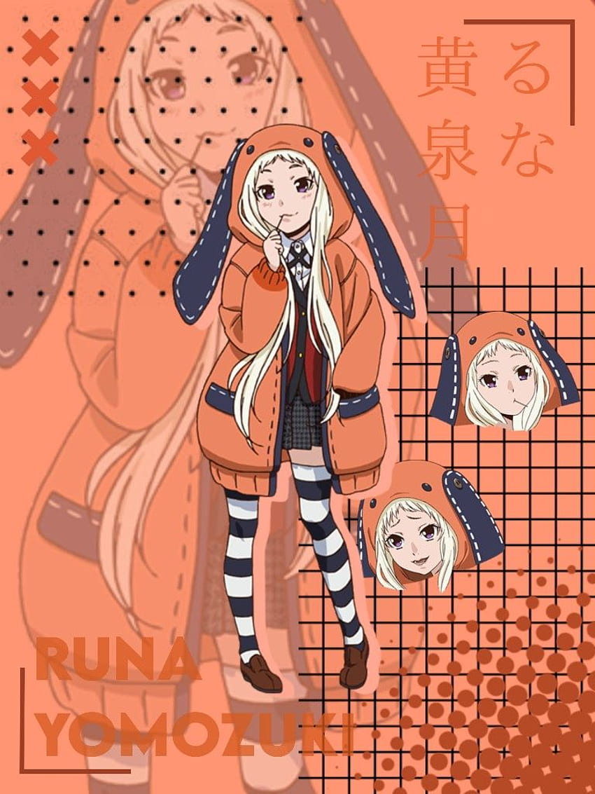 金 • Runa Yomozuki - Kakegurui Aesthetic Phone / GFX Orange pada tahun 2020. Anime , animasi, Sketsa animasi wallpaper ponsel HD