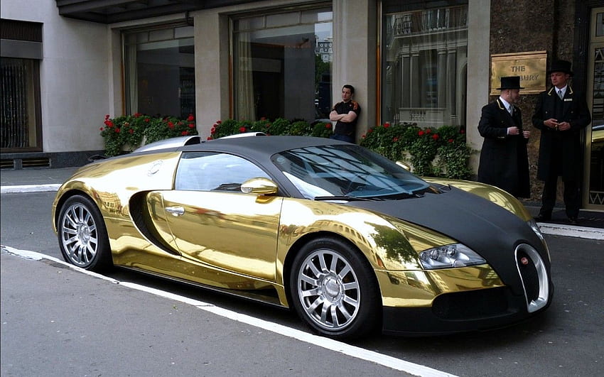 Bugatti Veyron Gold Golden Car Super Sport HD wallpaper