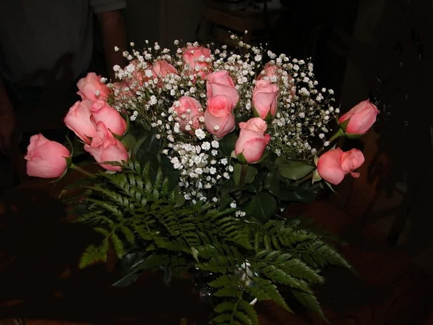 Buquê de rosas rosa, flores, rosas papel de parede HD