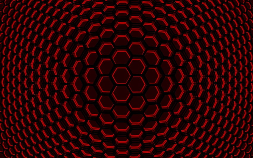 Red Hex, Red and Black Hexagon HD wallpaper