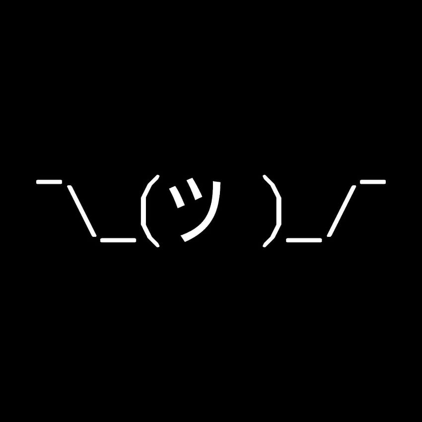 white on black shrug emoji emoticon HD phone wallpaper