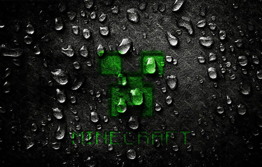 drops, metal, the game, Desk, scratches, Minecraft, Creeper HD wallpaper