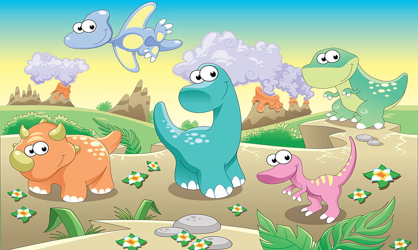 Kids Mural Animowany dinozaur, Dinozaur dla dzieci Tapeta HD