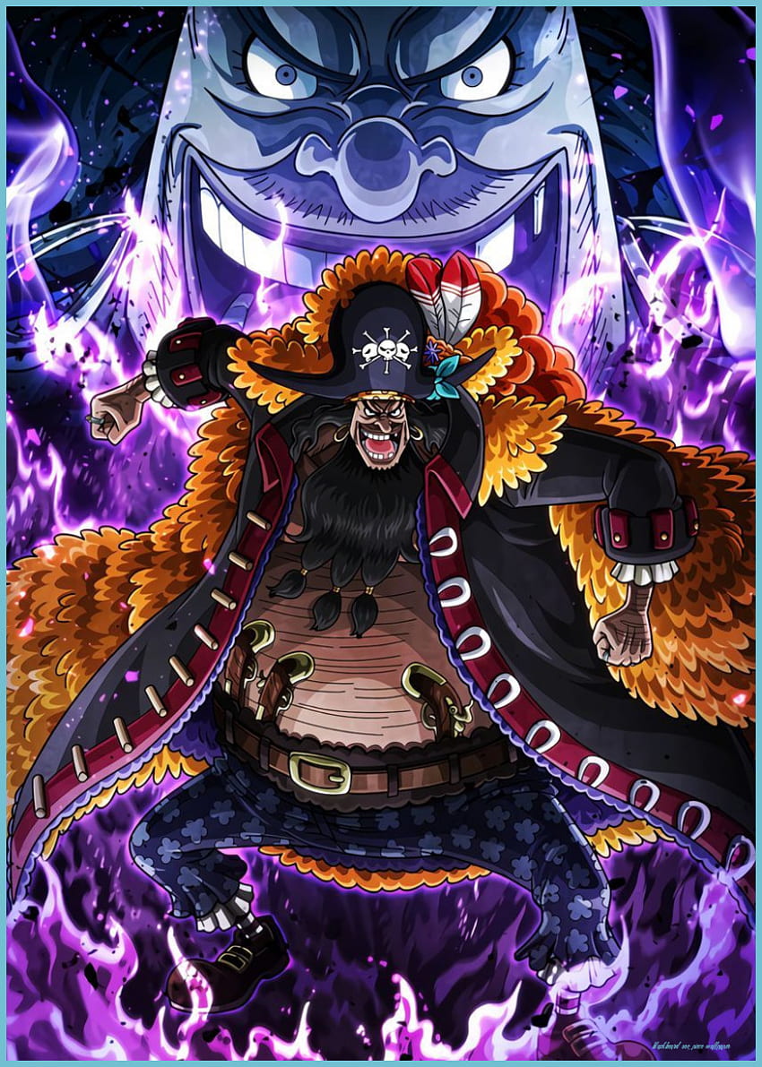 Blackbeard One Piece' Poster Kunstdruck von OnePieceTreasure – Blackbeard One Piece, Luffy und Blackbeard HD-Handy-Hintergrundbild