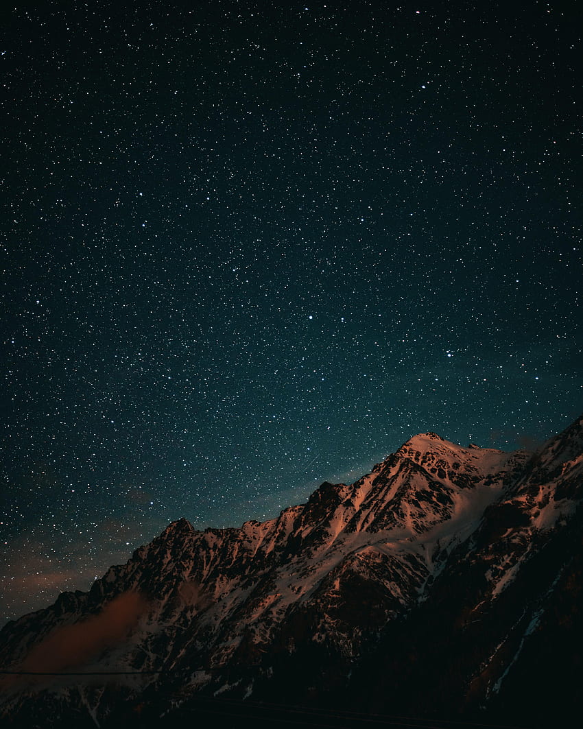 Naturaleza, Montañas, Noche, Cielo Estrellado fondo de pantalla del teléfono