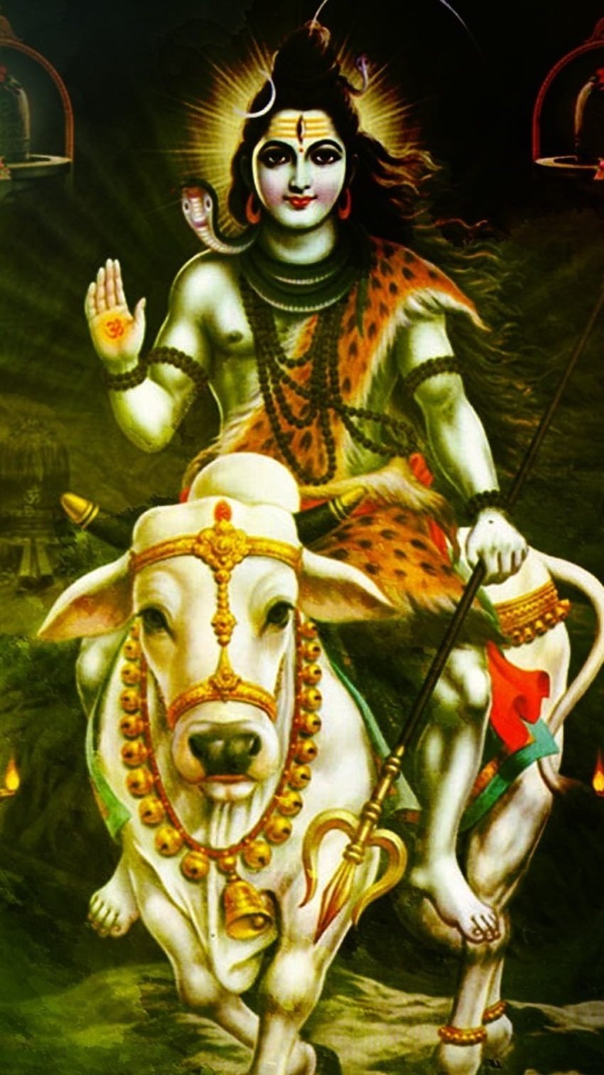 Bester Lord Shiva, Nandi, Naturhintergrund HD-Handy-Hintergrundbild