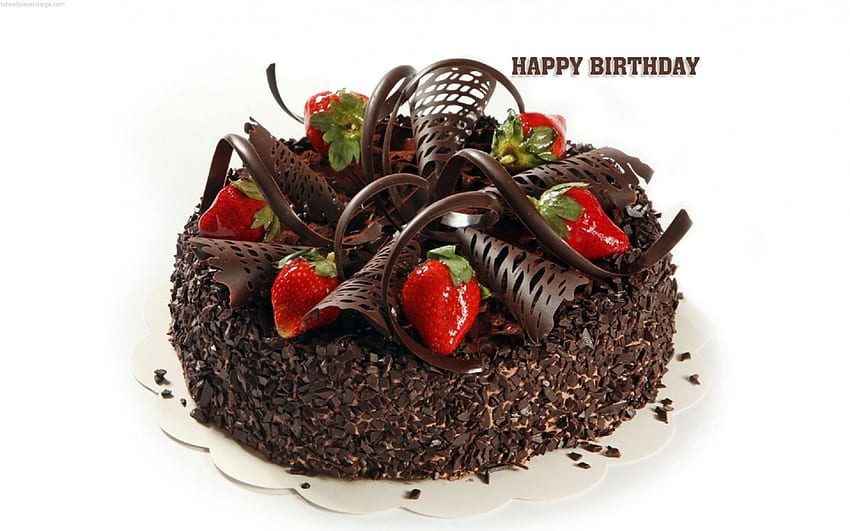 Happy Birtay, urodziny, szczęśliwy, czekolada, ciasto Tapeta HD