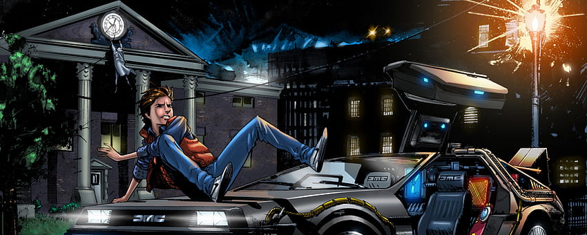 back to the future marty mcfly art [] for your , Mobile & Tablet. Explore DeLorean Background. Delorean , DeLorean , DeLorean Time Machine , Back to the Future Dual Monitor HD wallpaper