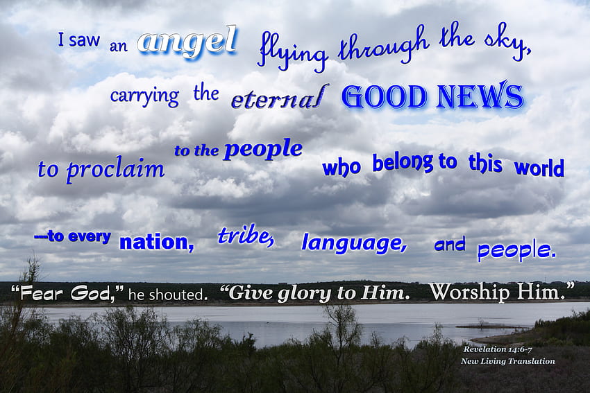 An Angel Proclaimed the Good News, clouds, sky, water, Bible HD wallpaper
