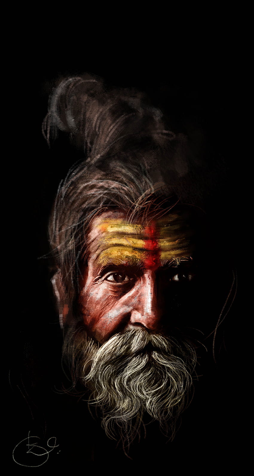 Sadhu in Digital Art by Kiran Kumar. Lord shiva painting, Shiva HD phone wallpaper