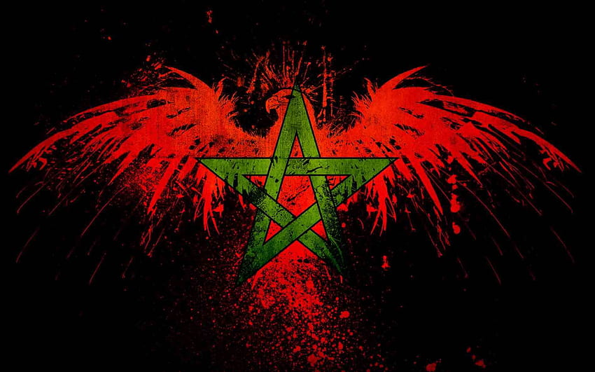 Marruecos - Águila de Daguestán - y , bandera de Marruecos fondo de pantalla