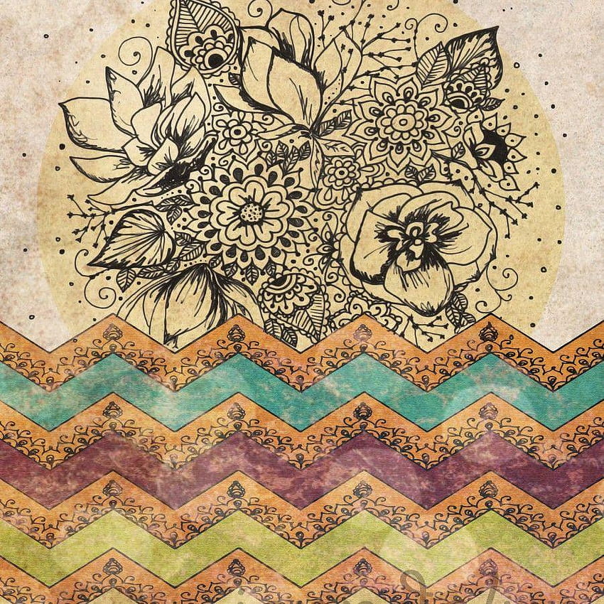Bright Blooms Boho Pattern Wallpaper  Murals Your Way