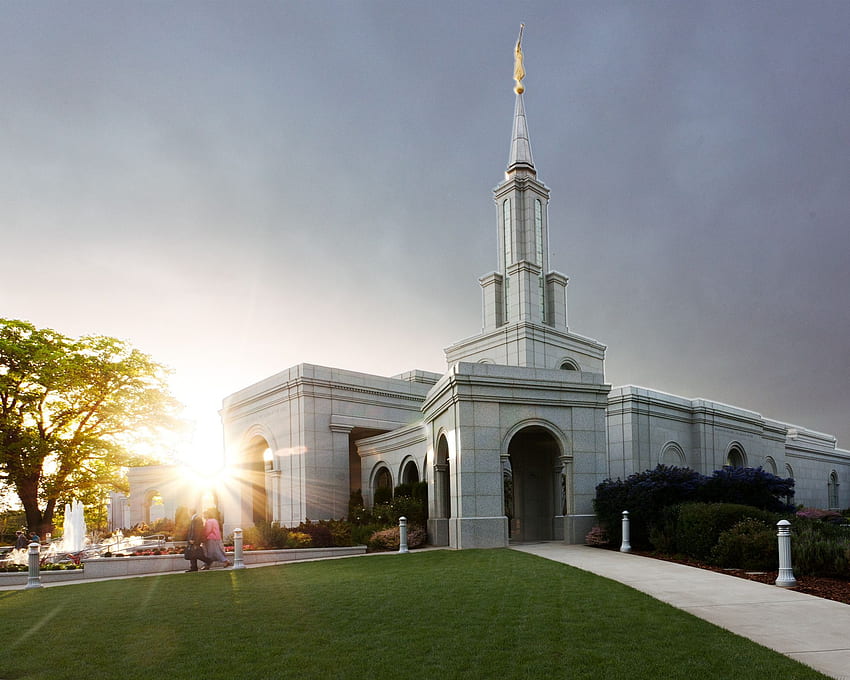 Sacramento California Temple at Sunset, Mormon Temple HD wallpaper