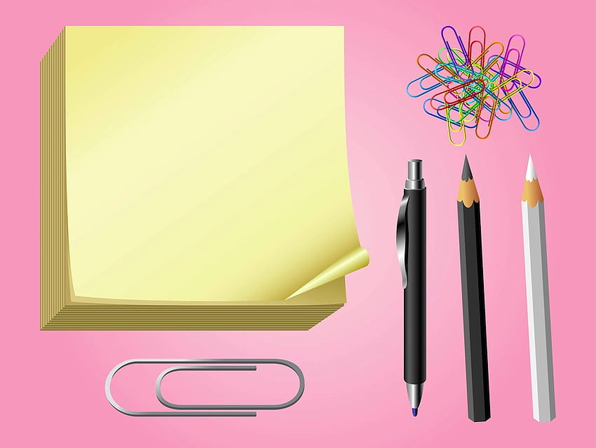 Office Supplies Vector Graphics Vector Art & Graphics, Office Stationery HD wallpaper