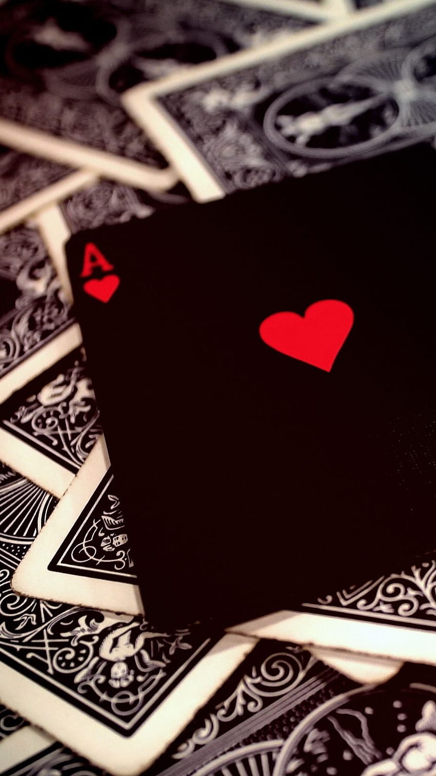 Satta King, cartas de póquer, negro fondo de pantalla del teléfono