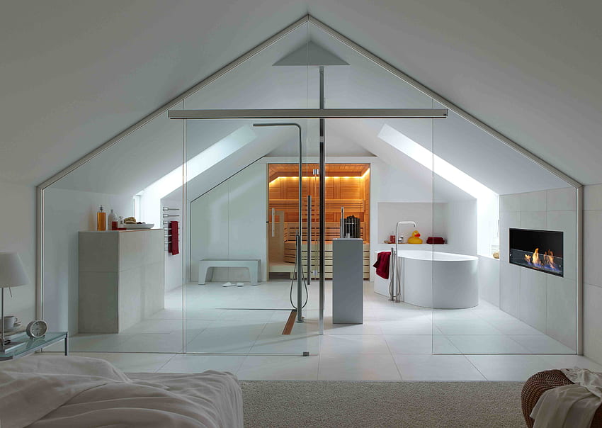 Interior, , , House, Glass, Design, Room, Style, Bathroom, Villa, Sauna HD wallpaper