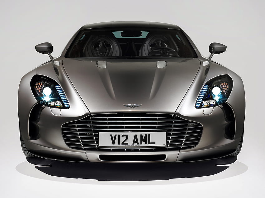 Auto, Aston Martin, Autos, Vorderansicht, 2009, Grau Metallic, Grau Metallic, One-77 HD-Hintergrundbild