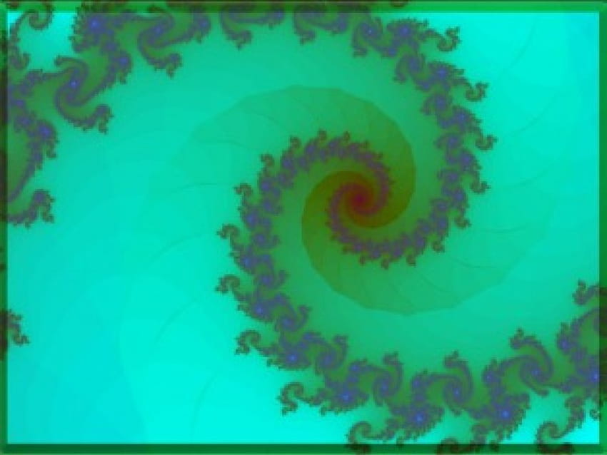 verme ornamentado, verde, fractais papel de parede HD