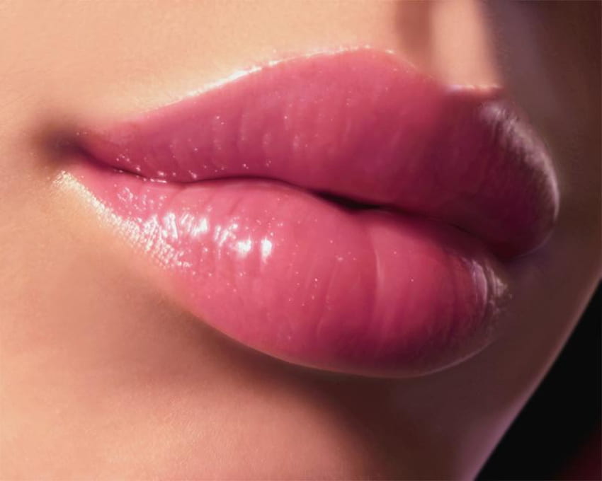 Lips, pink, abstract HD wallpaper