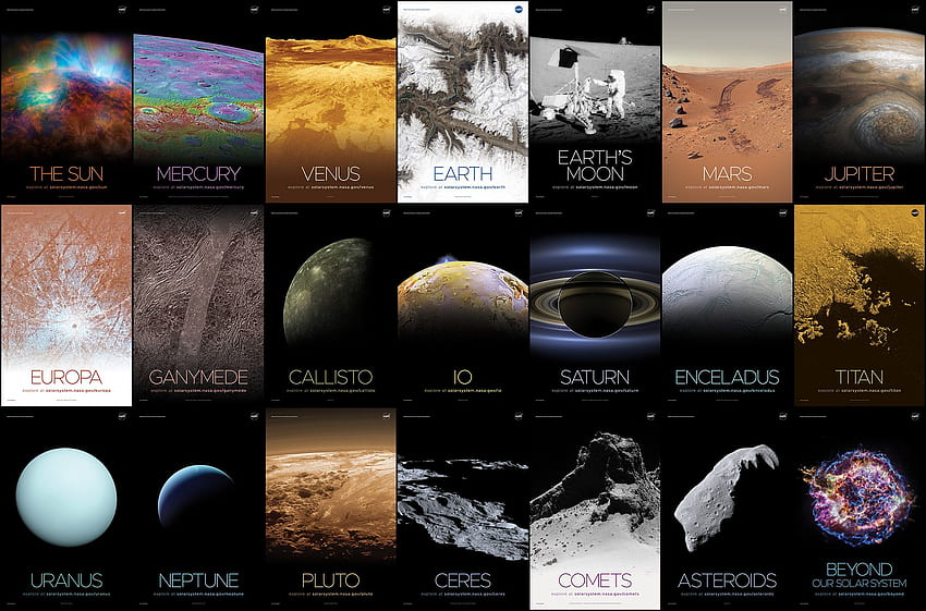 Solar System And Beyond Poster Set. NASA Solar System Exploration HD ...