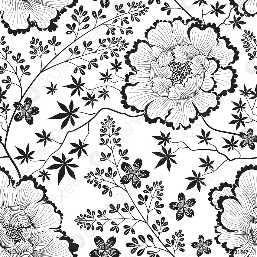 Motif floral Fleur de fond sans couture S'épanouir dans le jardin d'ornement, Floral rétro Fond d'écran de téléphone HD