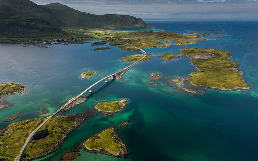 Atlantic Ocean Road in Norway Background, Norway Coast HD wallpaper