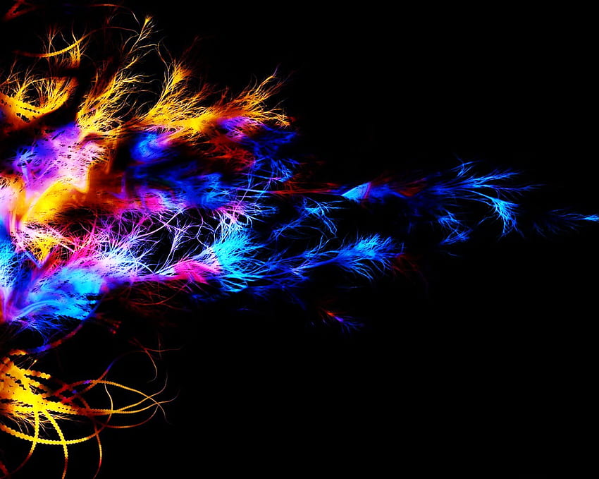Plumes, blue, pink, feathers, red, aqua, floating, gold HD wallpaper