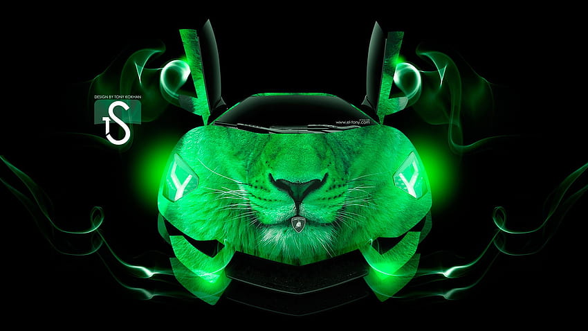 Lamborghini Aventador King Lion Car 2013, Neon Green Car HD wallpaper