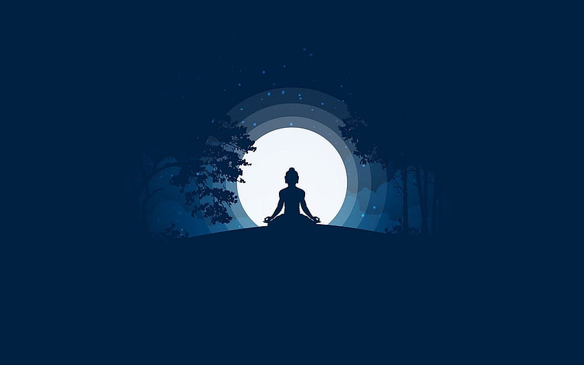 buddha, buddhism, meditation, harmony, silhouette 16:10 background HD wallpaper