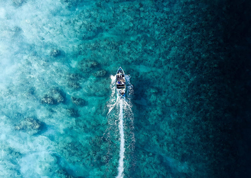 Boot, Urlaub, blaues Meer, Luft HD-Hintergrundbild