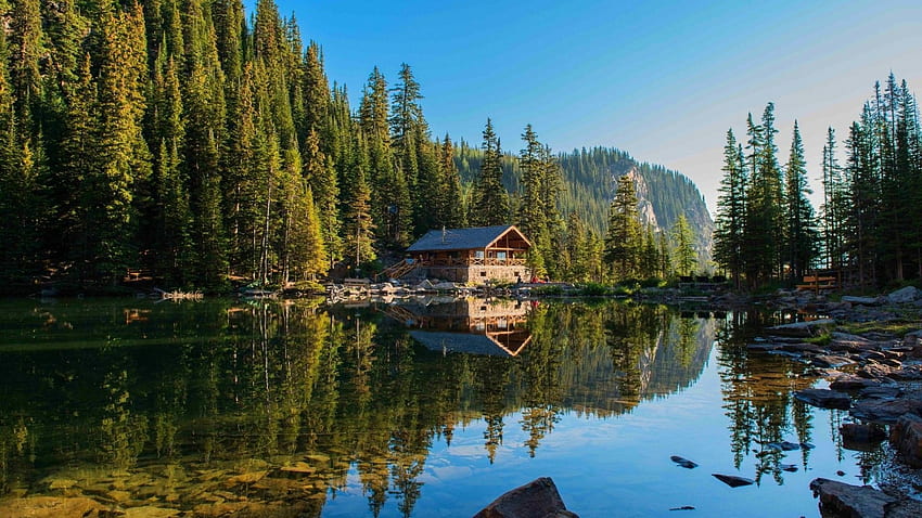 Mountain Lake Cabin, Fall Mountain Cabin HD wallpaper | Pxfuel