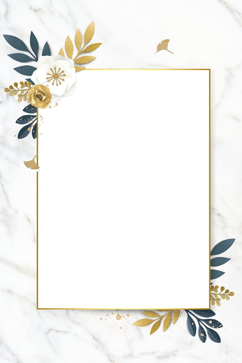 premium psd of Rectangle paper craft flower frame HD phone wallpaper