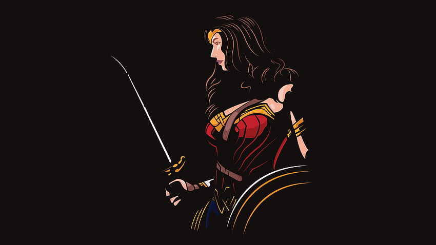 Wonder Woman, Justice League, DC Çizgi Romanları, Minimal HD duvar kağıdı