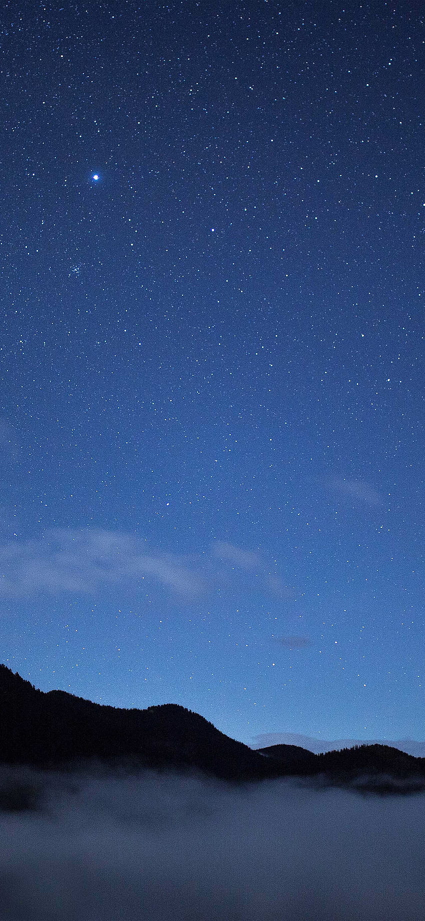ไอโฟน เอ็กซ์ ท้องฟ้ายามค่ำคืน สีฟ้า ดาว ธรรมชาติ วอลล์เปเปอร์โทรศัพท์ HD