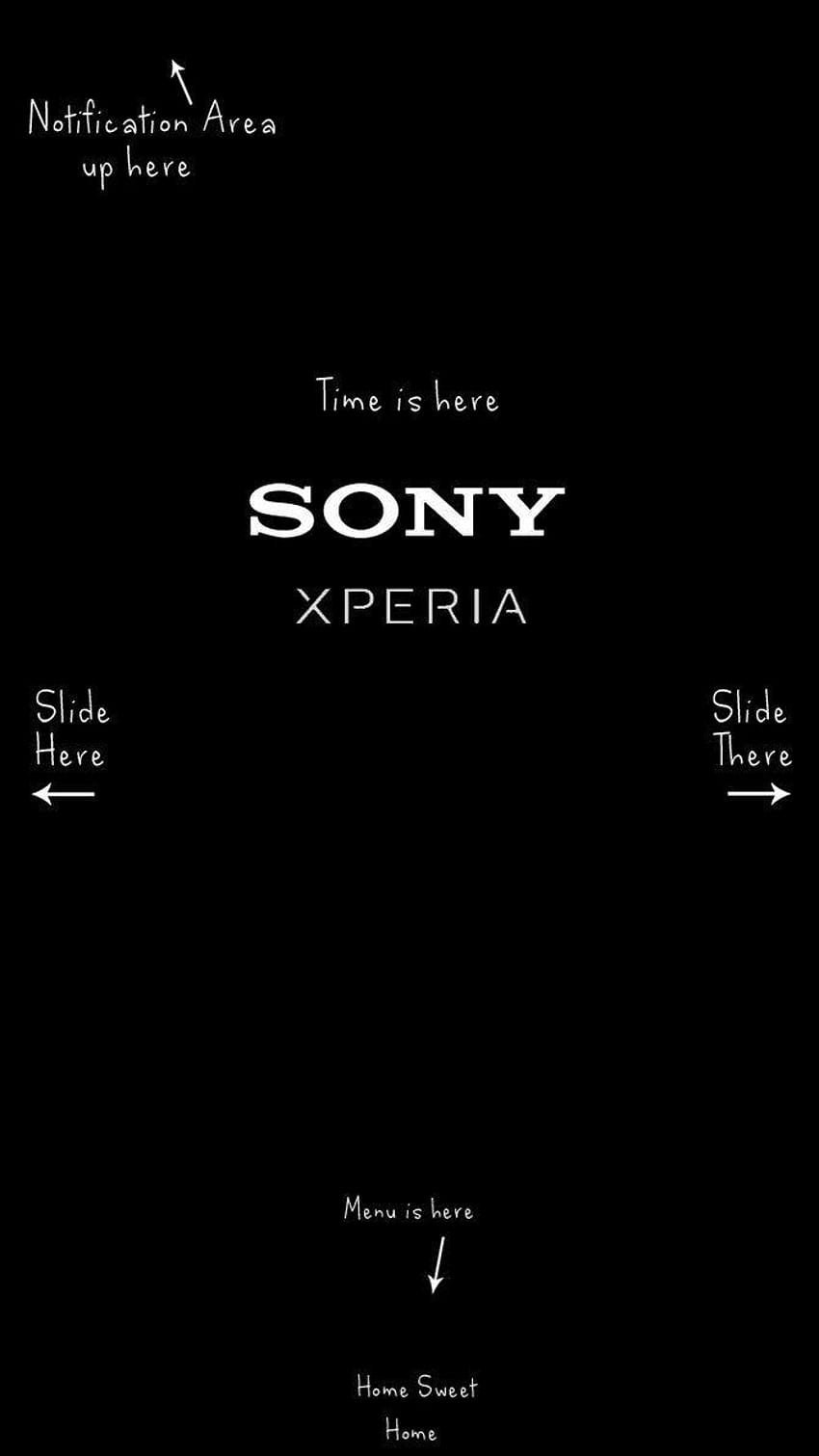 Xperia черен, лого на Sony Xperia HD тапет за телефон