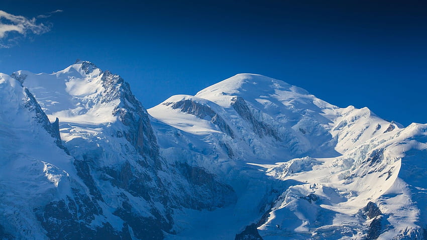 유럽의 놀라운 몽블랑 눈 덮인 산 HD 월페이퍼