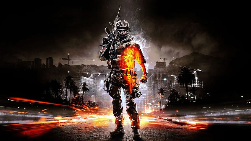 군인, 비디오, 게임, 전장, 총, 조명, 무기, 전장, 3, 도시, 시간, 경과, 게임/모바일 배경, Epic Battlefield HD 월페이퍼