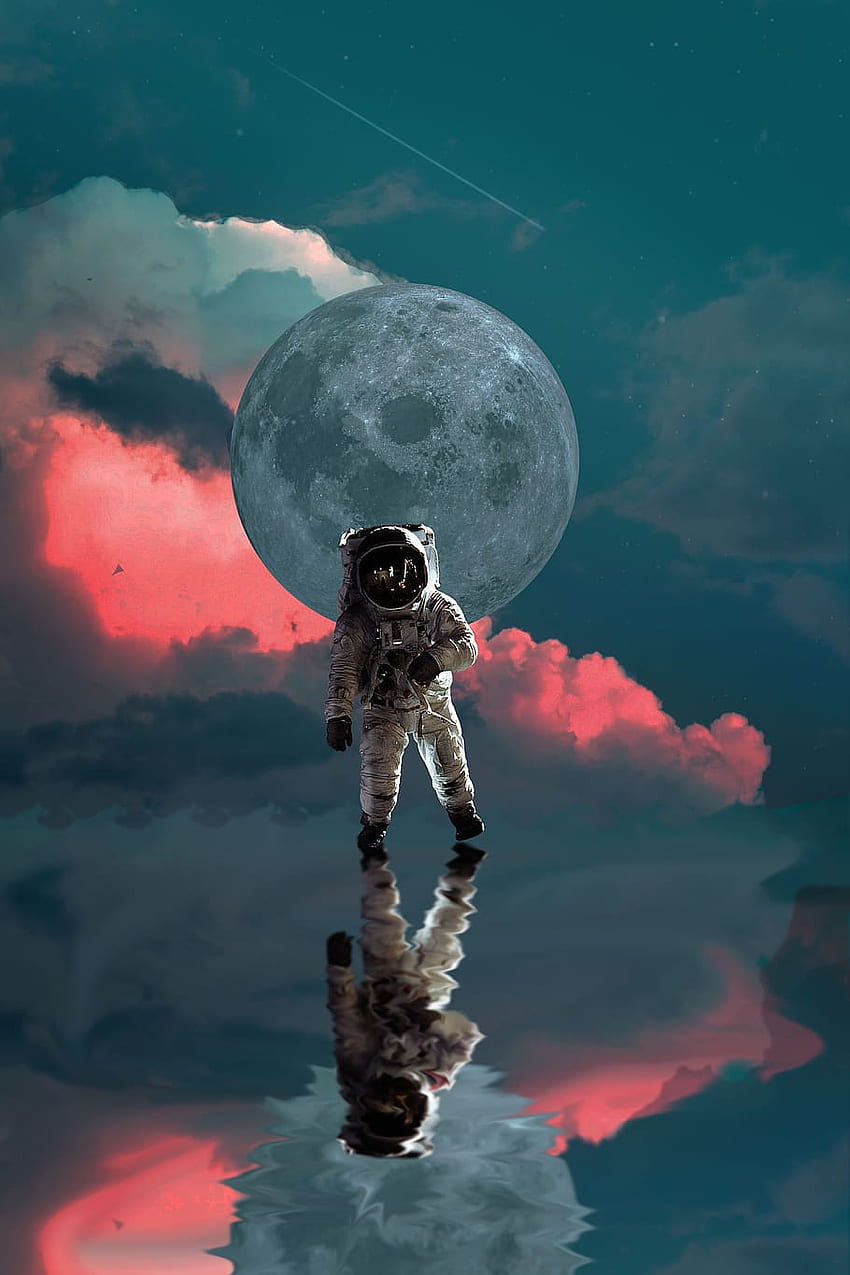 : Astronaut, Mond, Weltraum, NASA, Planet, Stern, Universum, Wissenschaft HD-Handy-Hintergrundbild